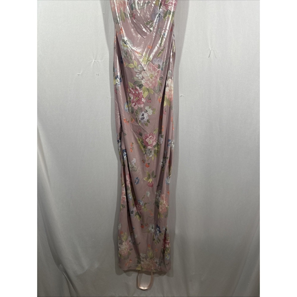 NEW $225 House of CB [ Small ] V Neck ARIA Mauve Floral Maxi Slip Dress‎ #7097 - Picture 12 of 16